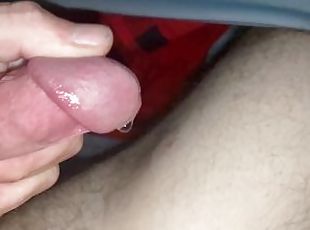 Playing with pre cum in slow motion