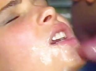 Sexy babe enjoys the shapes of those slippery cocks in her mouth