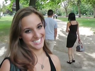 Beautiful Teen Seduced and Fucked in a Budapest Park in POV