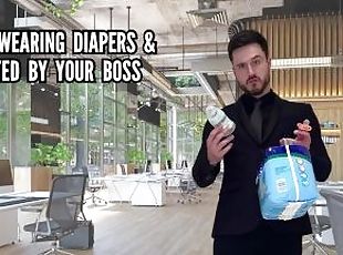 Abdl - caught wearing diapers and humiliated by your boss