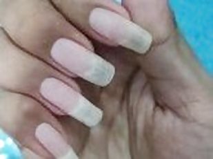 Before and After True Long Nails Of Mistress.