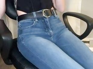 Girl Getting G-String Wedgie in Jeans