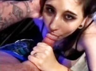 Tattooed Goth girl blows me in the kitchen (OF teaser)