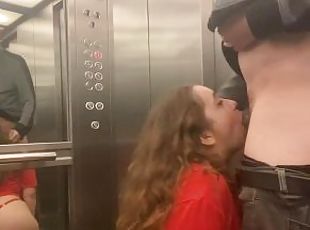 I meet MY NEIGHBOR in the elevator, fuck her and give her milk in the face.