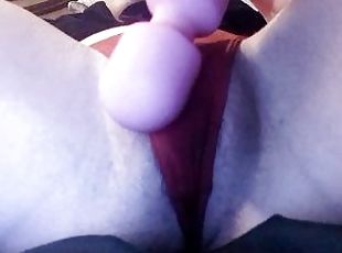Hot FTM Twink Edges Throbbing T Dick Until HUGE Creamy Squirt - Panty Soaking, Pulsating Orgasm